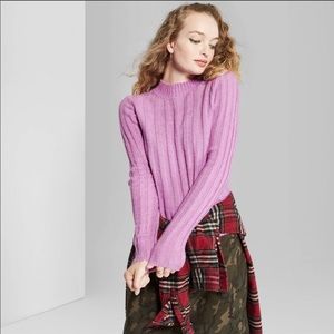 Wild Fable Lilac Ribbed Mock Neck Sweater NWT